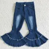 Whole Baby Kids Jeans Pants Boutique Clothing Toddler Girls Denim Bell Bottom Pant children clothes kid girl trousers3961472