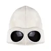 7 색 고르 로스 바람 방전 캐시미어 스키 모자 2 렌즈 안경 비니 남성 여자 니트 모자 두개골 모자 야외 가을 겨울 비니 보닛
