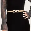 Riemen dames luxe ontwerp nieuwe mode gouden fijne veer elastische metalen plaat elastische taille gesp geworden formele jas rok decoratie T221012