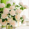 Fleurs décoratives 3 Têtes 1pc Européenne Pivoine Soie Fleur Artificielle DIY Maison Décoration De Mariage Bouquet Faux Plante Vase Décor Ornements