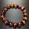 Strand Natural Purple Titanium Crystal Brazilian Beads Bracelet 12-12.8mm