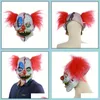 Masques de fête Accueil Drôle Clown Visage Danse Cosplay Masque Latex Party Maskcostumes Props Halloween Terreur Hommes Masques Effrayants Rra4564 Drop Del Otuht
