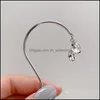 Dangle Lustre 925 Sterling Sier Slim Long Spike Piercing Boucle d'oreille Pendiente Rock Punk Mode Cristal Mariage Européen Juif Dhvmp