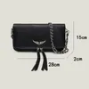 Beliebte Stil Designer Luxus Damen Tasche ZV Wings Diamant-Bügel Plain Messenger Schaffell Leder Umhängetaschen Handtaschen Zwei Kette L303k