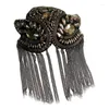 Brooches 2pcs Classic Handmade Metal Tassel Epaulette Jewelery Big Shoulder Brooch Epaulet Epaulettes Spikes Blazer Accessories