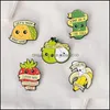 Pins Brooches Metal Enamel Lapel Brooches Pins Cartoon Cute Fruit Stberry Taco Shape Alloy Brooch Backpack Accessory Pin Badge 1 8Q Dhtql