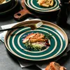 Dinnerware Sets Korean Style Ceramic Tableware Household Creative Dishes And Plates Set Combination Retro Western Plate