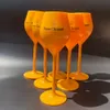 6шт -винные бокалы Veuve Желтая лейбл поликарбонат Clicquot Champagne Flutes Coupes Wisky Cups