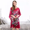 Women's Sleepwear 2022 Silk Robe Sleepshirt Female For Women Free Size Nightgowns Ladies 16m/m Real Sleeping