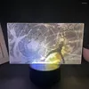 Nachtverlichting Jujutsu Kaisen anime figuur Gojo Satoru 3D LED Two Tone Lamp Light Slaapkamer Decor Birthday Manga Gifts