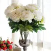 Fleurs d￩coratives 5 grandes t￪tes pivoine artificielle en soie maison d￩cor de chambre de mariage brige tenant une fleur bouquet euor style fausse f￪te cadeau