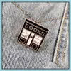 Pins Brooches Customized Brooch Cartoon Book Badge Hard Collar Enamel Pin Men Women Fashion Vintage Bookstore Funny Wholesale Metal Dh0Wm