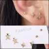 Stud Stud Animal Crystal Butterfly Flower Fish Earrings For Women Girls Charm Rhinestone Small Star Set Jewelry Giftsstud Drop Delive Dhp4C