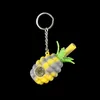 Rökande rör ananas mini Tobbaco Silikonhandrör 2.8 '' Bubblersked med nyckelkedja