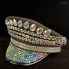 Bérets femmes chapeau militaire capitaine sergent dame strass Rave Festival Bachelorette partie chapeaubérets