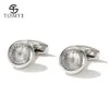 BUFFLINKS PARA MAN TOMYE ROUNTE COLORES PRATA COLORES METAL CUFF Links para presentes