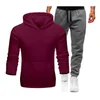 Men's Tracksuits Tracksuit Jogger Sportswear Casual Sweatershirts Sweatpants Streetwear Pullover Black Waist Solid Color Fleece Sports Suit G221011