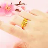 Pierłdy ślubne Unikalne luksusowe 24 -karatowe Złotne Złotne Otwarcie kwiatowy pierścień żeński na żywo małe słodkie dla kobiet dziewczęta prezent świąteczny
