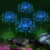 Solar Fireworks Lights LED Outdoor Garden Glast Globe Dandelion Decoration Fairy Wodoodporne patio Lampa ścieżka trawnika