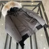 doudoune hommes bomber doudoune véritable fourrure de loup à capuche toile hommes femmes parkas lettre patch poches zippées chaud épais vêtements d'extérieur designer femmes ruff manteau d'hiver