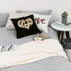 Yastık siyah altın yapraklar brozing altın folyo dekoratif yastıklar ev dekor atma almofadas dekorativas para kanepe