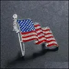 Pins Brooches Fashion Crystal Handmade Brooches United States Flag Lapel Pins Unique Rhinestone Jewelry Gift Drop Delivery 2022 Dhyuq