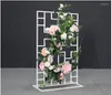 Party Decoration 6PCS Wedding Supplies T-stage Flower Wall Decor Metal Shelf Road Guide Birthday Baptism Welcome Sign Balloon Hanging Rack