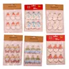 Décorations de Noël 6pcs / sac dessin animé en bois Santa Claus Snowman Agel Car Merry Tree Ornements Po Clip annue