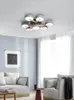 Lampadari Lampada da soffitto moderna per soggiorno Sala da letto Camera da letto per bambini Decorazioni per la casa in legno Alberi verdi bianchi Lampadario a led per interni