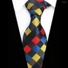 Bow Ties Gusleson Luxury 8cm Tie à plaid floral Paisley Jacquard Woven Men Classic Neck Party Gravatas Groom Silk Coldie