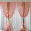 2021 estilo de verão 3m por 6m decoração de casamento cortina branca blush rosa seda gelo lantejoulas douradas pano de fundo decoração de festa de aniversário2401896415