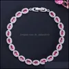 Braccialetti con ciondoli Bracciale sposa affascinante Placcato oro bianco Cz Bracciale con fiori per ragazze Regalo di nozze per feste da donna Amico 3736 Q2 Drop D Dhuoy