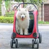 Housses de siège de voiture pour chien poussettes pour animaux de compagnie pour chat chiot transport extérieur chiens handicapés levage étui de transport de chariot pliable avec 6 roues roulantes