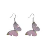 Hoop örhängen vSnow Korean Fairy Purple Simulation Butterfly Hook Earring For Women Temperament Lim Arcylic Insect Jewelry Pendientes