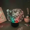 Veilleuses Genshin Impact Jeu Figure Hutao Couleur Deux Tons Lampe 3D Led Lumière Cadeau De Noël Pour Amis Chambre Décor Salle De Jeux