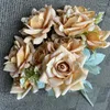 Декоративные цветы невеста свадебный букет Real Touch Rose Flower Artificial Silk Braision Supplies Diy Home Party Decor
