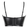 Canottiere Canotte Corsetto da donna Sexy Nero PU Pelle Bustier Crop Top Moda Lady Canotta Lingerie Reggiseno Clubwear Estate Lowcut S4606346