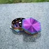 Smoke Accessories CHROMIUM CRUSHER 50MM Irregular Hexagon Rainbow 2 Layer Smoking Grinder Metal Tobacco Herb Miller Grinders filter tip smoke tray