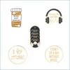 Pinos broches ouro banhado com lapela broche pin headset leite te chá de leite cd em forma de originalidade de roupas metal roupas de metal saco de acessórios DHEM5