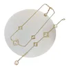 Bloc de diamants TOP collier en laiton Bracelet femmes gravées initiales F paramètres de lettre en or 18 carats bijoux de créateur anniversaire cadeaux de Noël festifs HFS7 --013