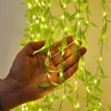 Strängar 3x1m 6x1m Ivy Leaves LED Icicle Light Christmas Vine Branch Window Curtain Garland Outdoor Twinkle Fairy String