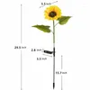 Le tournesol solaire allume les piquets extérieurs imperméables de lumière de voie de fleurs de jardin pour le décor de cour de patio