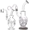 매우 독특한 파이프 grab egg Recycler dab rig rig construlation of water oil burner 14mm glass bowl