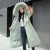 Parkas de plumón para mujer, chaqueta de invierno, Parkas gruesas y cálidas con forro de piel, Parka larga para mujer, Abrigo acolchado de lana con capucha, prendas de vestir