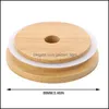 Drinkware Lid Ups Bamboo Cap Lids 70Mm 88Mm Reusable Wooden Mason Jar Lid With St Hole And Sile Seal Delivery Drop 2022 Home Garden Dhyrm