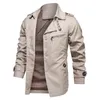 Men's Trench Coats 2022 Autumn Jacket Men Lapel Fashion Solid Color Mens Business Casual Single Breasted Coat