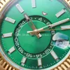 5 Star Super Watch Tw K6 Factory Cal.9001 Automatisk rörelse Armbandsur 42mm 326235 Green Dail Sky-Dweller Ring Comm GMT Month Work Sapphire Men Watches Gold