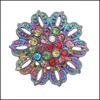 Tıkıklar kancalar Noosa Snap Göz kamaştırıcı Rhinestone çiçek düğmeleri DIY 18mm düğme bilezik kolye takı Hediye Bırakma Teslimat 2022 F DHH2Z