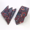 Bow Ties Gusleson Brand Mens Hanky ​​Tie Sets katoen bloemen paisley printen stropdas en zakdoek bruiloft pocket square