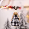 Dekoracje świąteczne 1PC Cartoon Antlers Santa Angel Girl Doll Decoration Home Xmas Rok Decor Tree Pendants Ornament